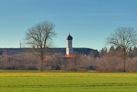 Rosenmontag 2023. Sonniges Mindeltal - Blick nach Ursberg.