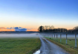 Eine Nebelbank zieht durch das Mindeltal - bei Balzhausen.