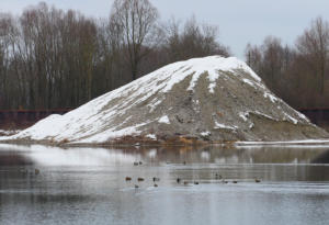 Der 'Fudschijama im Mindeltal - ein reizvolles Fotomotiv zu jeder Jahreszeit. Ein Weiher westlich von Balzhausen - beliebt bei Mensch und Tier.